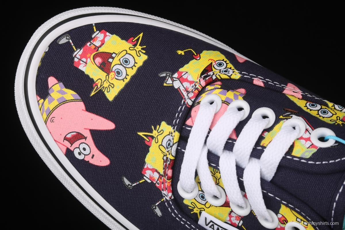 SpongeBob x Vans Comfycush Authentic 2021 joint color printing cartoon customized low-side vulcanized canvas leisure sports board shoes VN0A3WM7YZ1