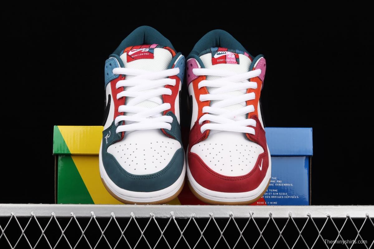 Parra x Nike SB DUNK Low Multi-Color 2021 Slam Dunk Series low-side leisure sports skateboard shoes mandarin duck color difference splicing double small hooks DH7695-2021