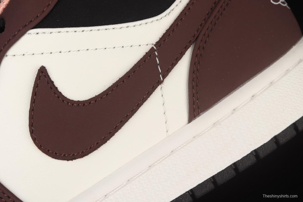 Air Jordan 1 Low White Brown low side Culture Leisure Sports shoes DC6991-200