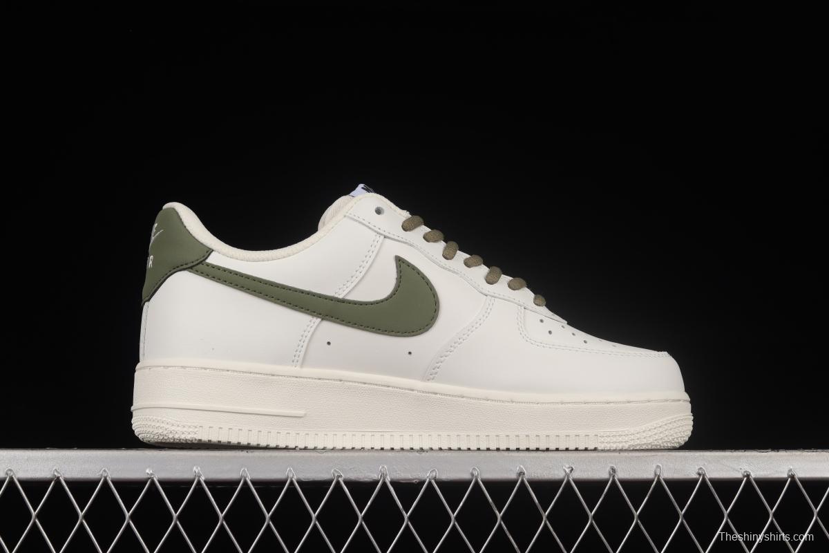 NIKE Air Force 1'07 Low Beige, White and Green Color Matching Low-Top Casual Sneakers CQ5059-110