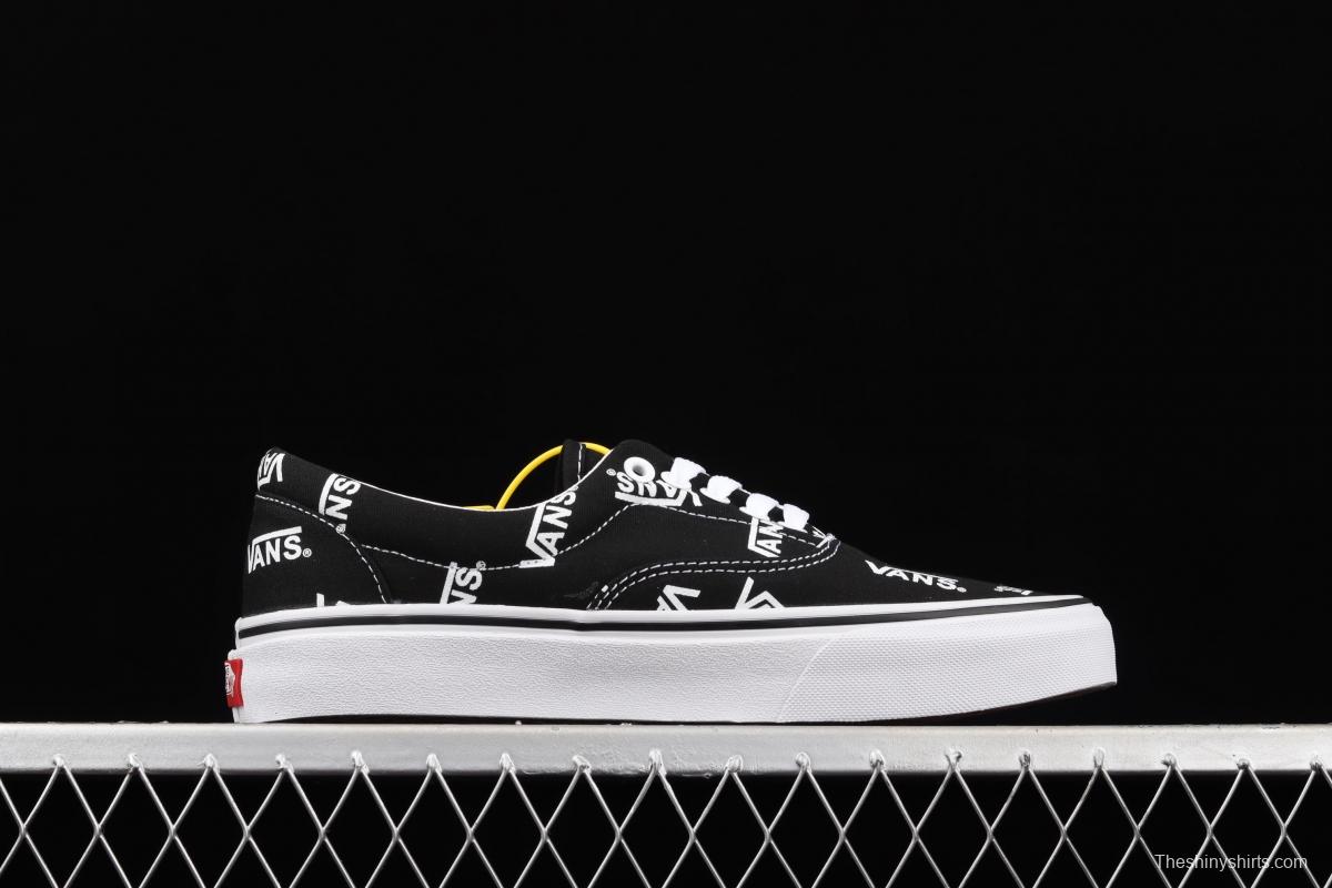 Vans Era's new classic black-and-white LOGO letter printed lightweight low-top shoes VN0A54F1QW7