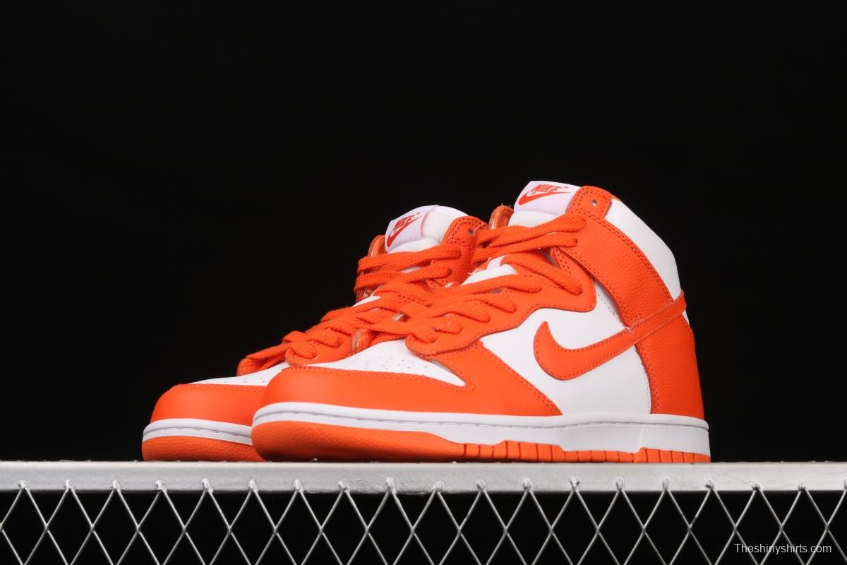 NIKE DUNK SB High Syracuse full-top white orange skateboard shoes 850477-101