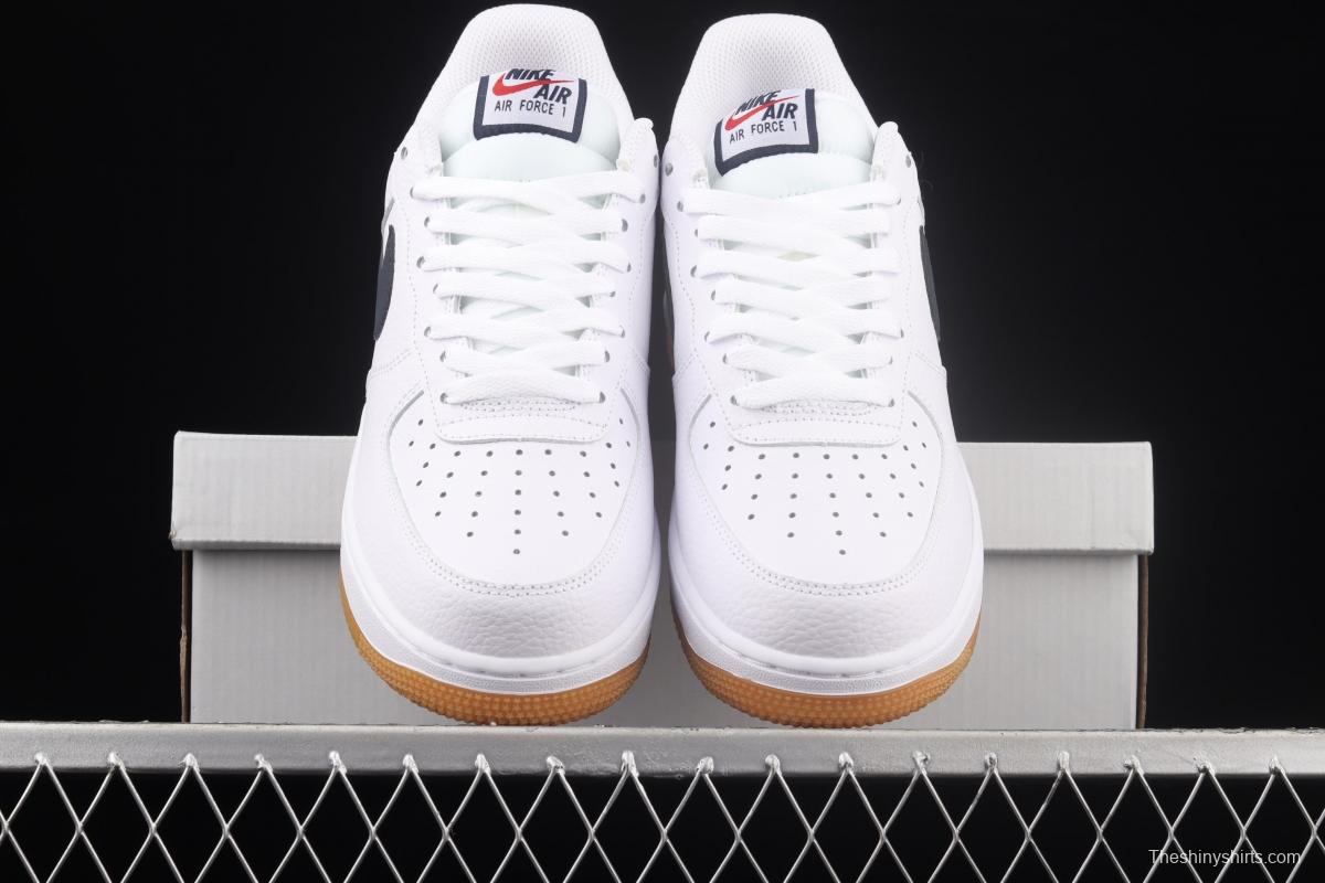 NIKE Air Force 1x07 Low white and black raw rubber classic low-top casual board shoes CI0057-100