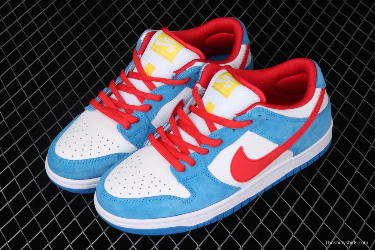 NIKE SB DUNK Low Doraemon robot cat theme color matching low upper skateboard shoes 819674-420