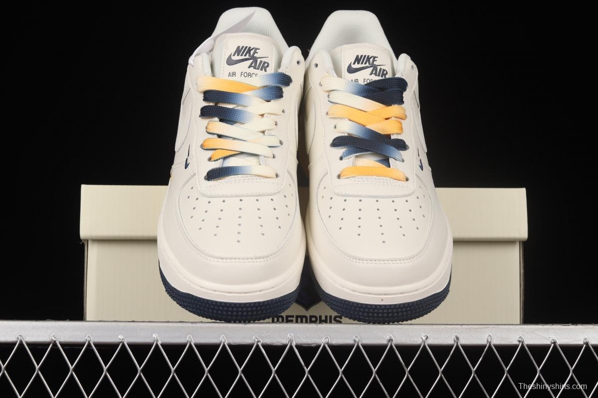 NIKE Air Force 11407 Low Su19 beige blue yellow Memphis Grizzlies city limited low-top casual board shoes TN2569-307