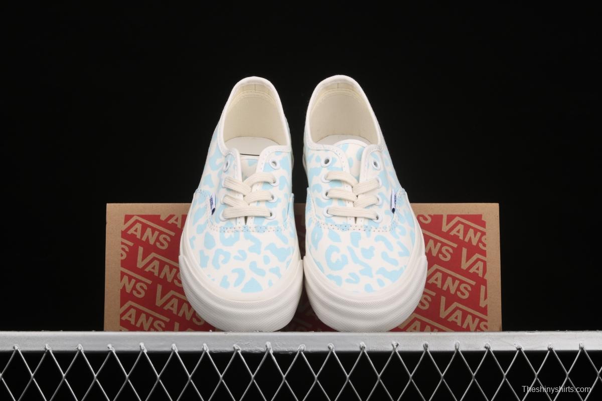 Vans Vault OG Authentic LX leopard print blue high-end regional vulcanized canvas low-top casual board shoes VN0A3CNB8PB