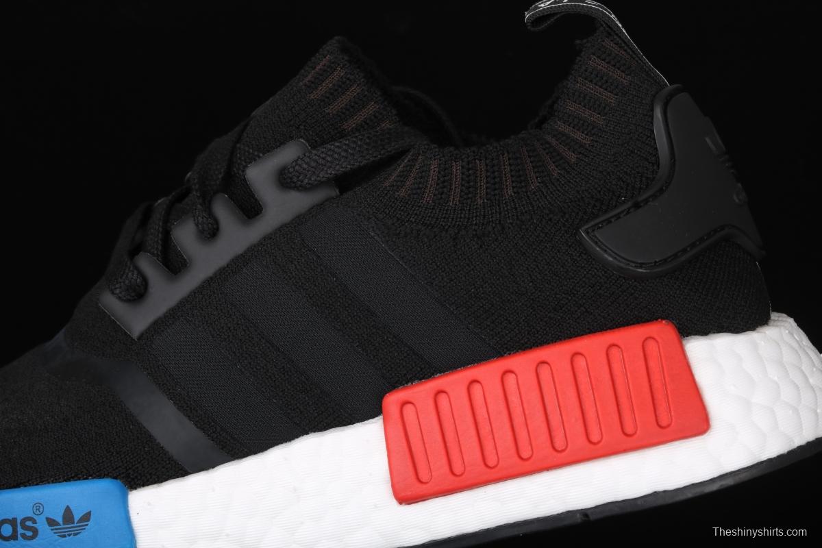 Adidas NMD_R1 Boost competes for S79168 black, blue and red color matching. Dongguan original large particles feel super soft.