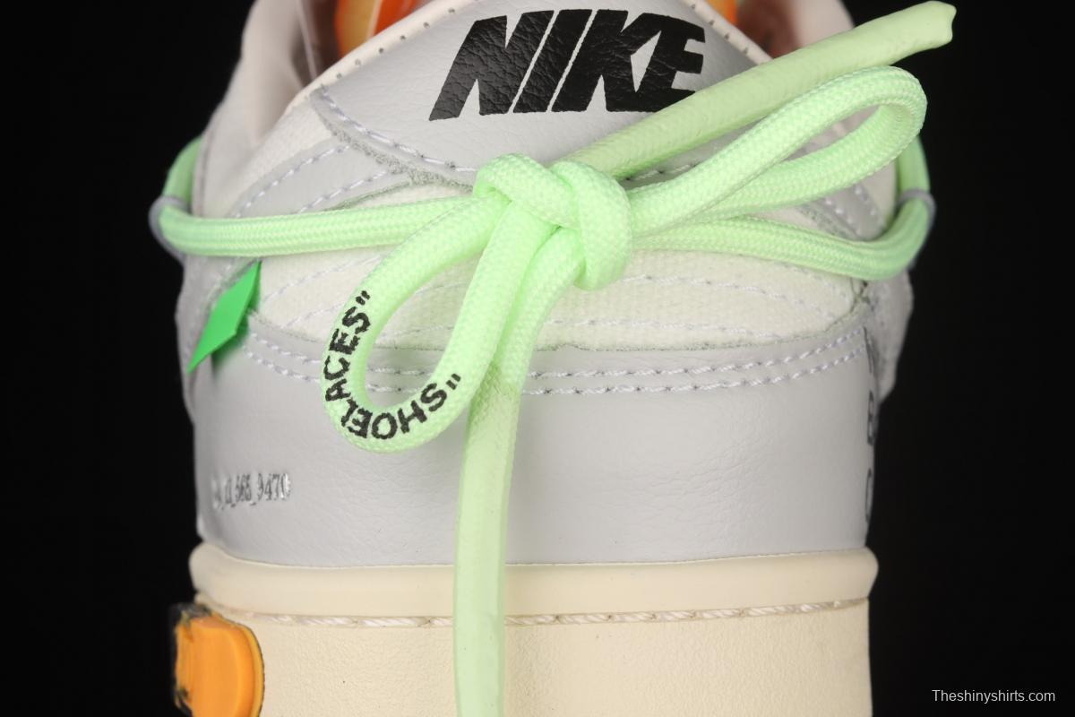 OFF-White x NIKE DUNK Low OW grey leisure sports skateboard shoes DM1602-128,