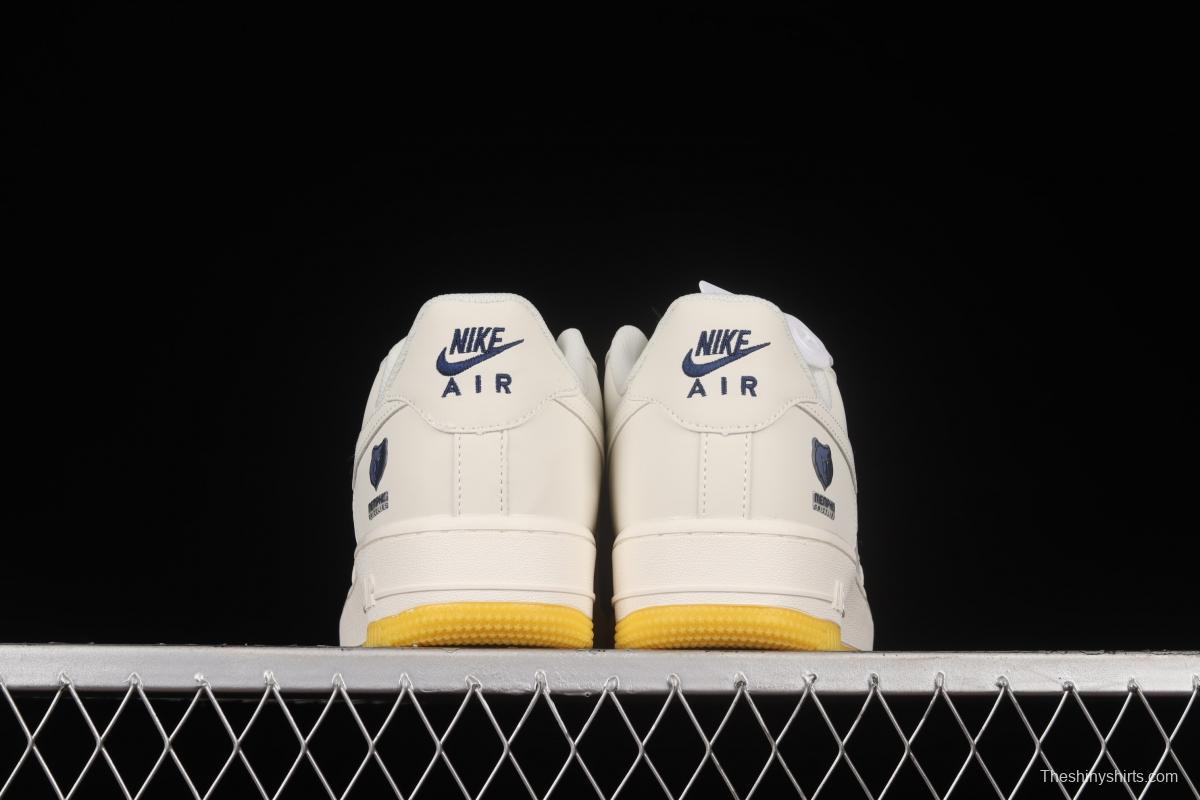 NIKE Air Force 11407 Low Su19 beige blue yellow Memphis Grizzlies city limited low-top casual board shoes TN2569-307