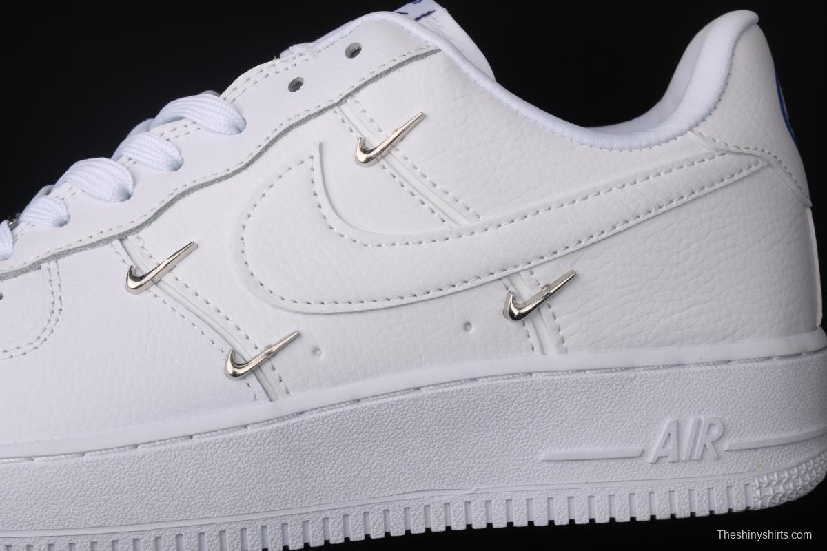 NIKE Air Force 11607 Low All white joint name small silver hook low-top casual board shoes CT1990-100