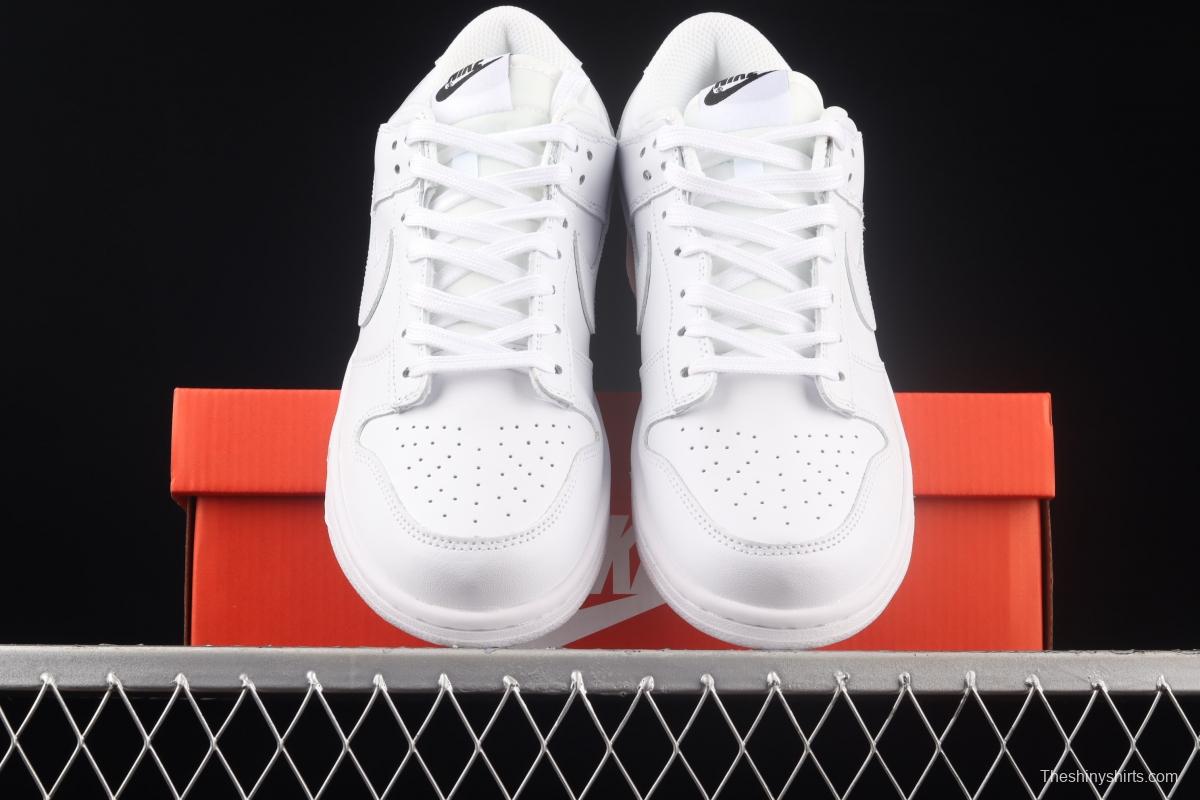 NIKE SB DUNK Low Prm Triple White pure white color SB buckle rebound fashion casual board shoes DD1503-109