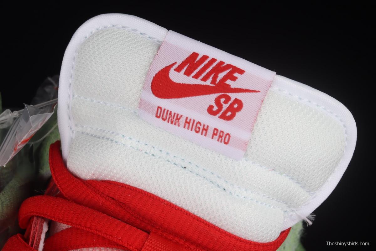 NIKE SB DUNK High Strawberry Cough strawberry green casual skateboard shoes CW7093-600