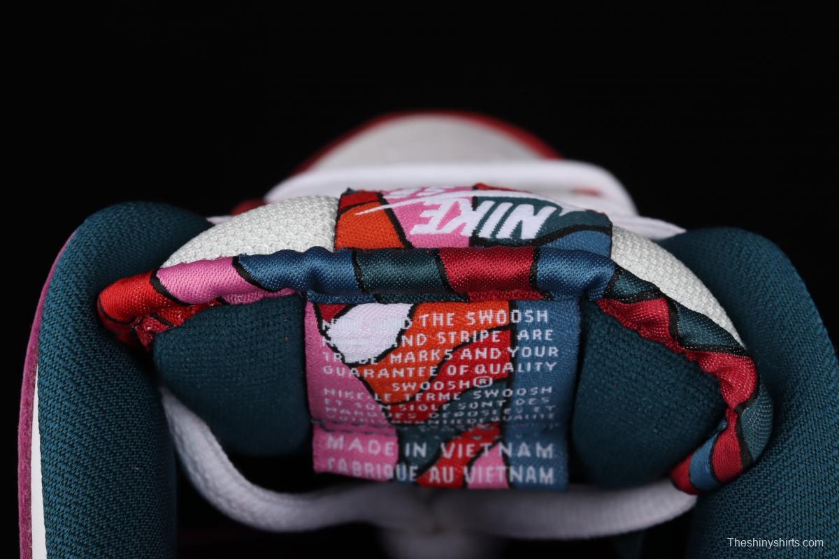 Parra x Nike SB DUNK Low Multi-Color 2021 Slam Dunk Series low-side leisure sports skateboard shoes mandarin duck color difference splicing double small hooks DH7695-2021