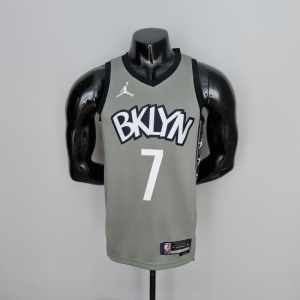 75th Anniversary Durant #7 Brooklyn Nets City Edition Gray NBA Jersey