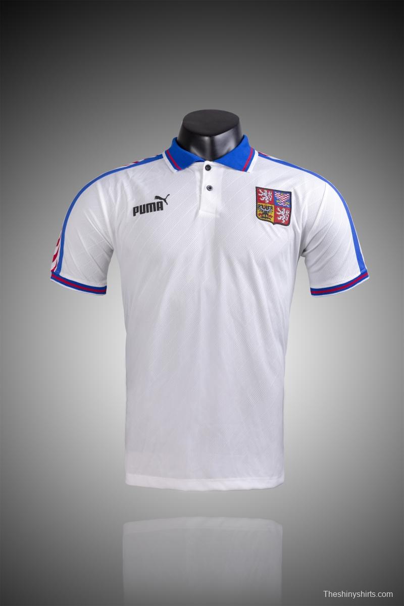 Retro 1996 Czech Republic  Away Soccer Jersey