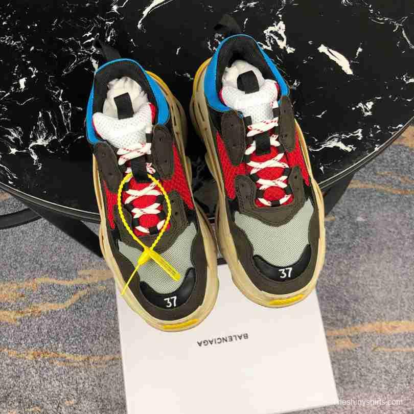 Men Balenciaga Triple-S Sneaker Black/Red/Blue