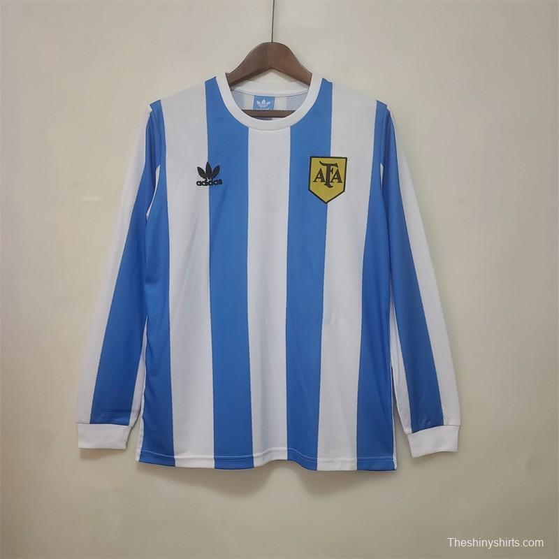 Retro 1978 Argentina Home Long Sleeve Jersey