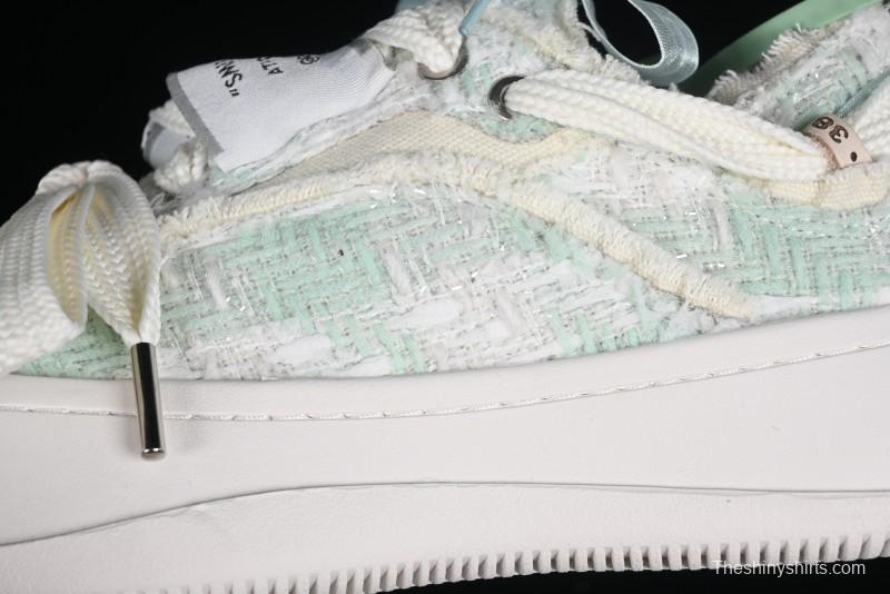 SMILEREPUBLIC Mint Manbo Light Blue Checkered Open Smile Platform Canvas Shoes - G.D4