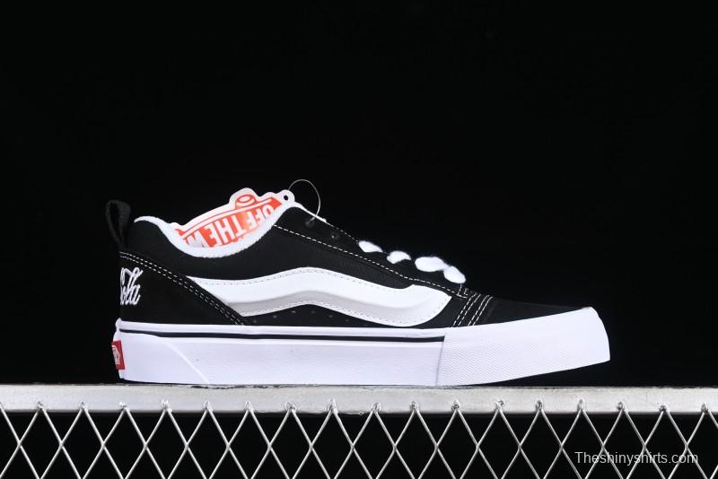 Vans Classics Knu Skool Coca-Cola Collaboration Black White Embroidery Chunky Tongue Sneakers - VN0009QC6BTI