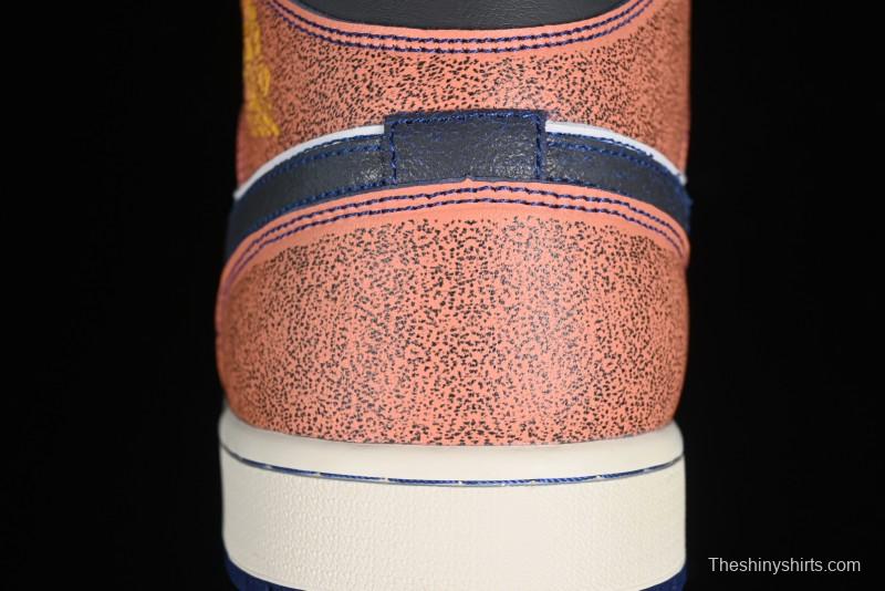 Nike Air Jordan 1 Mid "Flight Vintage" Retro Basketball Shoes with Washed Color Design - FV3619-106