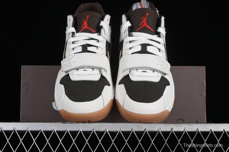 Nike Travis Scott x Jordan Cut The Check AJ1 Basketball Shoes with Velcro Design - FZ8117-100