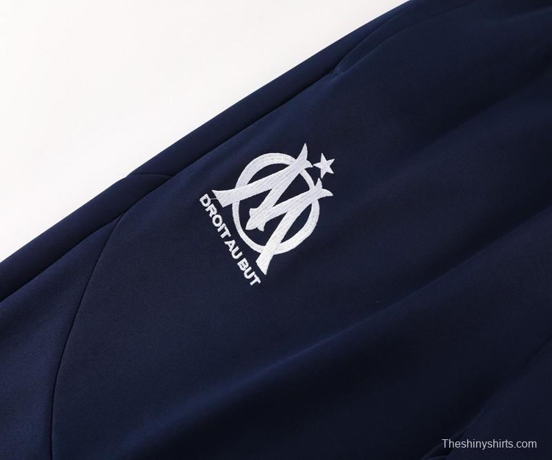 24/25 Olympique Marseille White Full Zipper Jacket +Long Pants