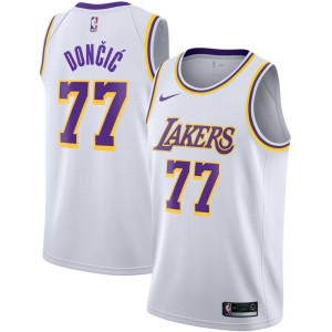 2025 NBA Los Angeles Lakers White Luka Doncic Jersey