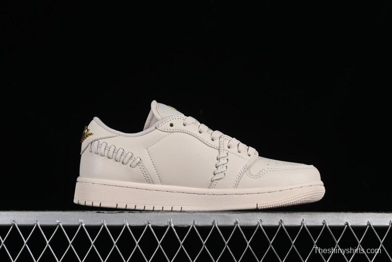 Nike Air Jordan 1 Low "Method of Make" Casual Sneakers in White Gold - FN5032-200