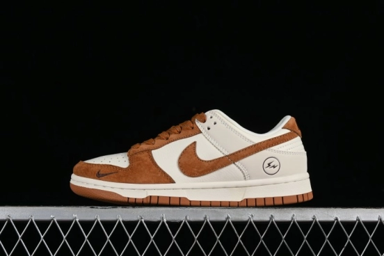 Nike SB Dunk Low Lightning Collaboration - Beige Brown Colorway with Small Brown Swoosh Anniversary High-End Custom Low-Top Casual Skate Shoes - XD1688-031
