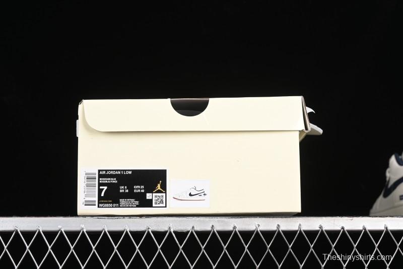 Nike Air Jordan 1 Low Supreme Collaboration Retro Basketball Shoes - WG8850-011