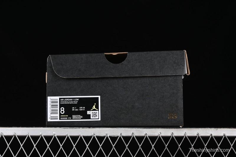 Nike Air Jordan 1 Low AJ1 Black White Gold Hook Basketball Shoes - 553558-172