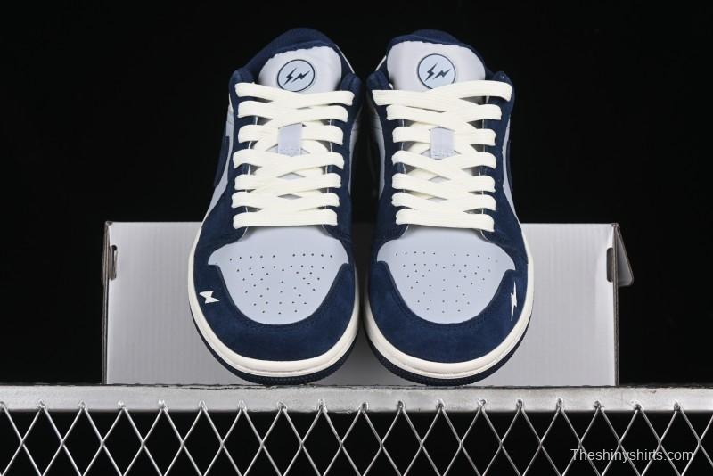 Nike Air Jordan 1 Low Retro Basketball Shoes in White Grey Blue - DC2024-026