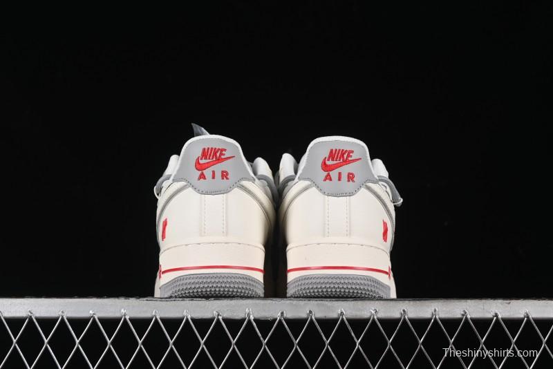 Nike Air Force 1 '07 Low UN Collaboration - Beige Silver Trim Lace-Up Casual Sneakers - SJ1198-500