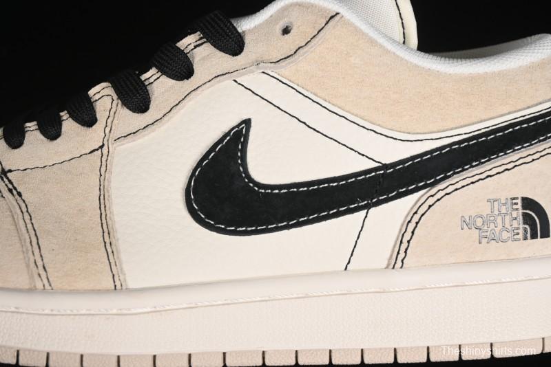 Nike Air Jordan 1 Low AJ1 The North Face Collaboration - Beige Coffee Retro Basketball Shoes - SJ9950-028