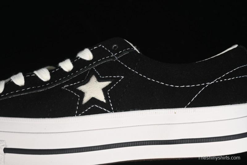 Converse One Star J Vtg Suede Low-Top Casual Sneakers in Retro Black and White - M.C3