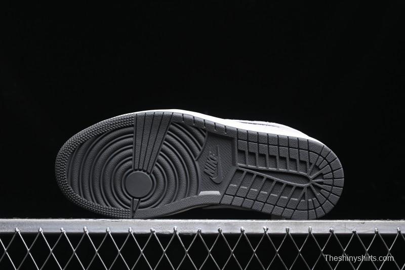 Nike Air Jordan 1 Low AJ1 Stussy Collaboration - Premium Customized Pigskin Grey Line Retro Basketball Shoes - DM9188-005