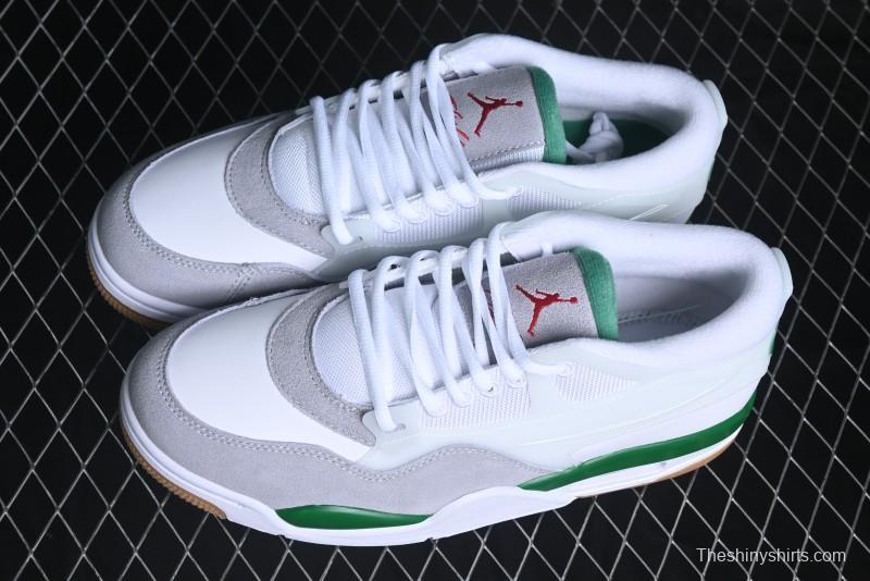 Nike Air Jordan 4 Remastered AJ4 Retro Sneakers in White Green with Gum Sole - FQ7939-103