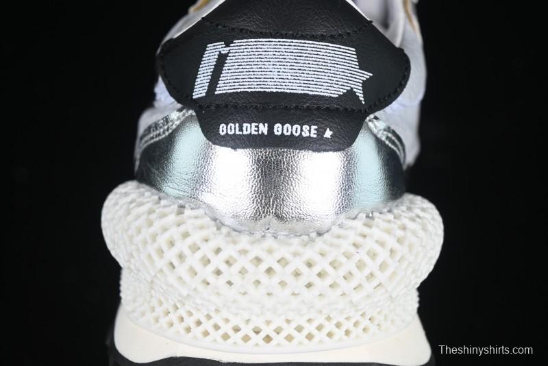 Golden Goose Marathon Silver Comfortable Low-Top Lifestyle Sneakers - X.E5