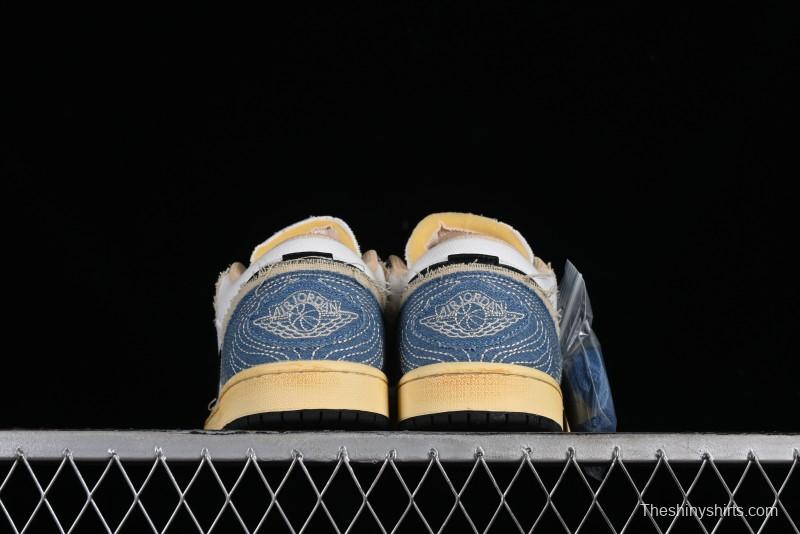 Nike Air Jordan 1 Low SE "WRMK" AJ1 Sashiko Stitch Low-Top Casual Sneakers - FN7670-493