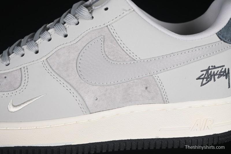 Nike Air Force 1 '07 Low Stussy Collaboration Galaxy Grey Low-Top Casual Sneakers - KK1988-055