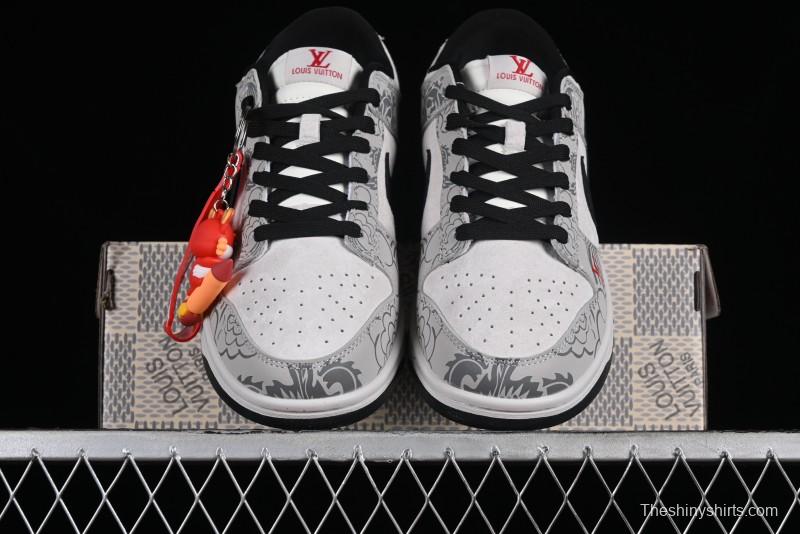 Nike SB Dunk Low Chinese New Year Limited Edition - Gray Dragon Anniversary High-End Custom Low-Top Casual Skate Shoes - XP3802-330