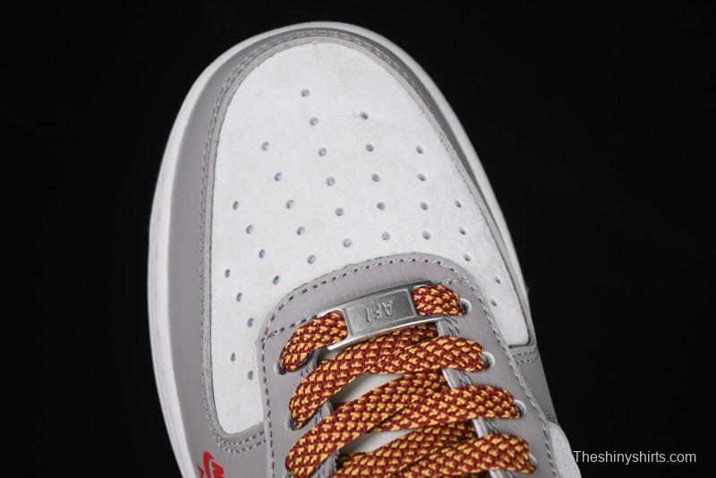 Nike Air Force 1 '07 Low Year of the Snake Limited Edition Beige Grey Red Swoosh Casual Sneakers - DM6688-029