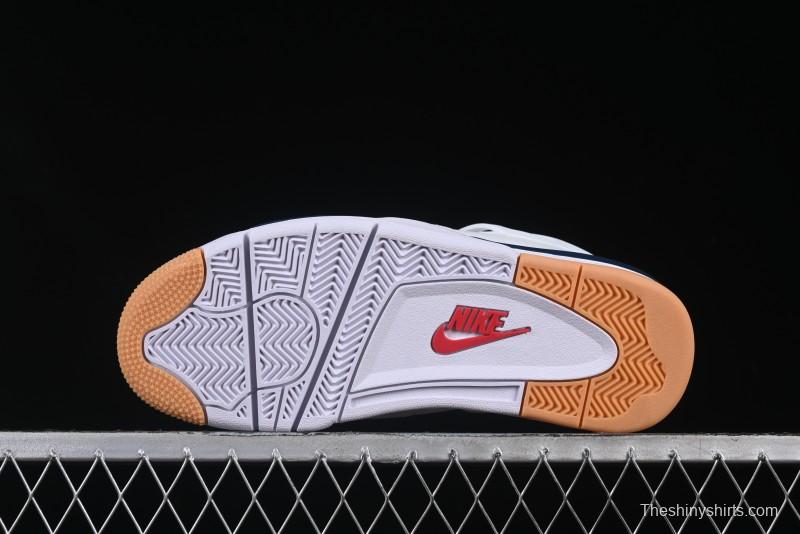 Nike SB x Air Jordan 4 Retro "Navy" White Blue Basketball Shoes - DR5415-100