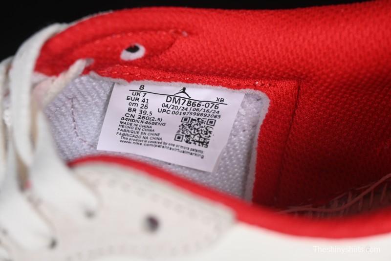 Nike Travis Scott x Fragment Design x Air Jordan 1 Low OG SP AJ1 Supreme Collaboration China Red Low-Top Casual Sneakers - DM7866-076