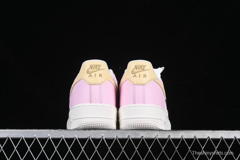 Nike Air Force 1 '07 Low White Pink Swoosh Casual Sneakers - IB2574-600