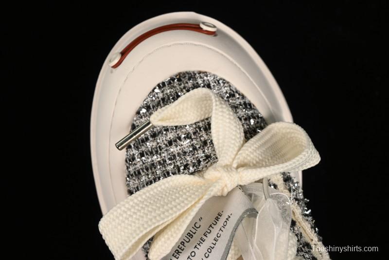 SMILEREPUBLIC SMILE Canvas Sneakers with Cut Wool Fringe and Unique Weaving - G.D4