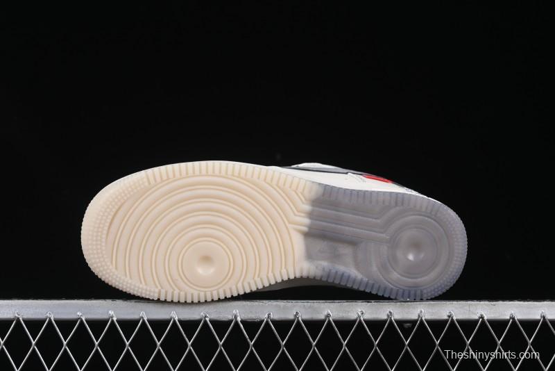 Nike Air Force 1 '07 Low Stussy Collaboration Dual-Tone Grey Swoosh Casual Sneakers - HH7518-037