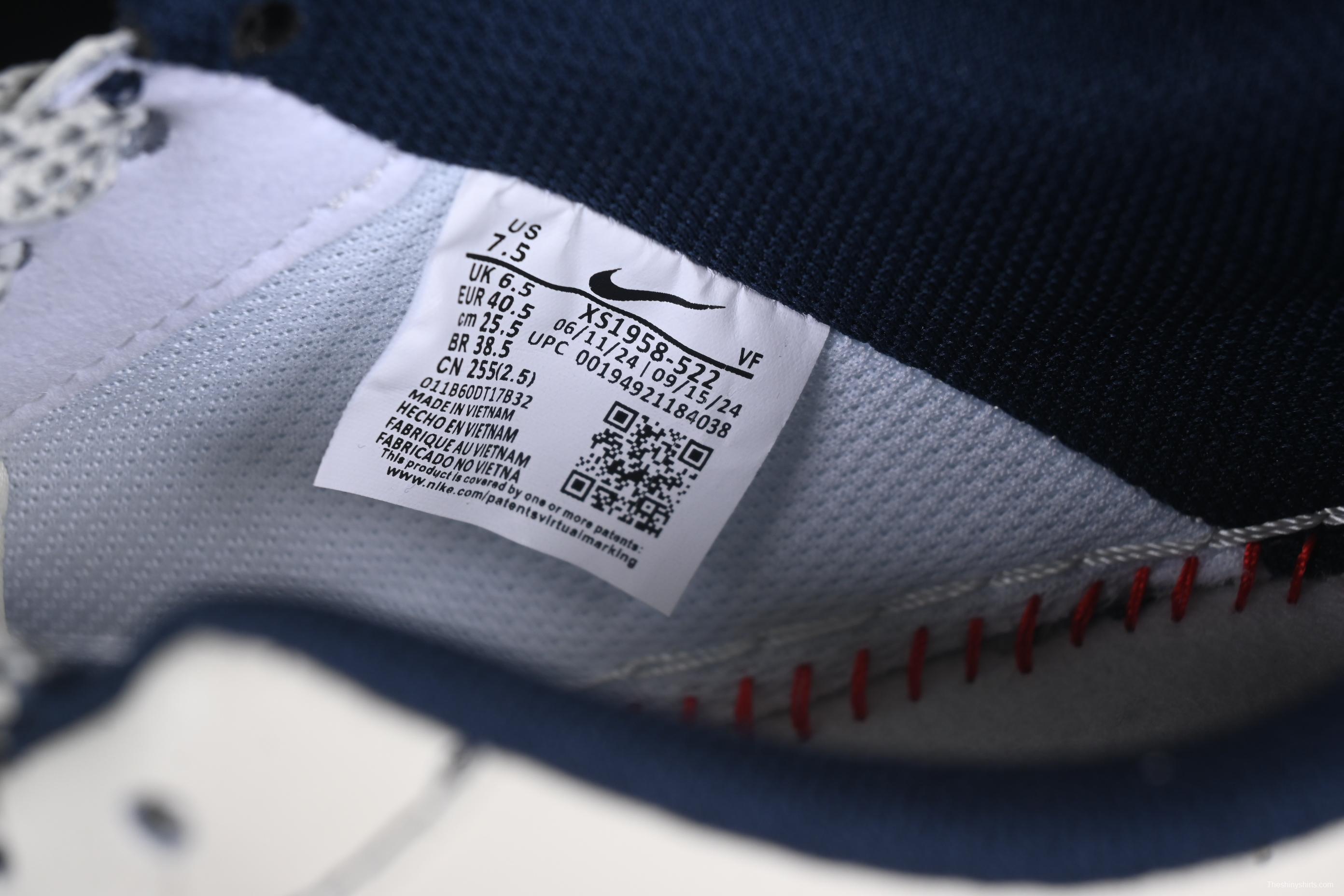 Nike Air Force 1 '07 Low UN Collaboration Navy Splatter Swoosh Casual Sneakers - XS1958-522