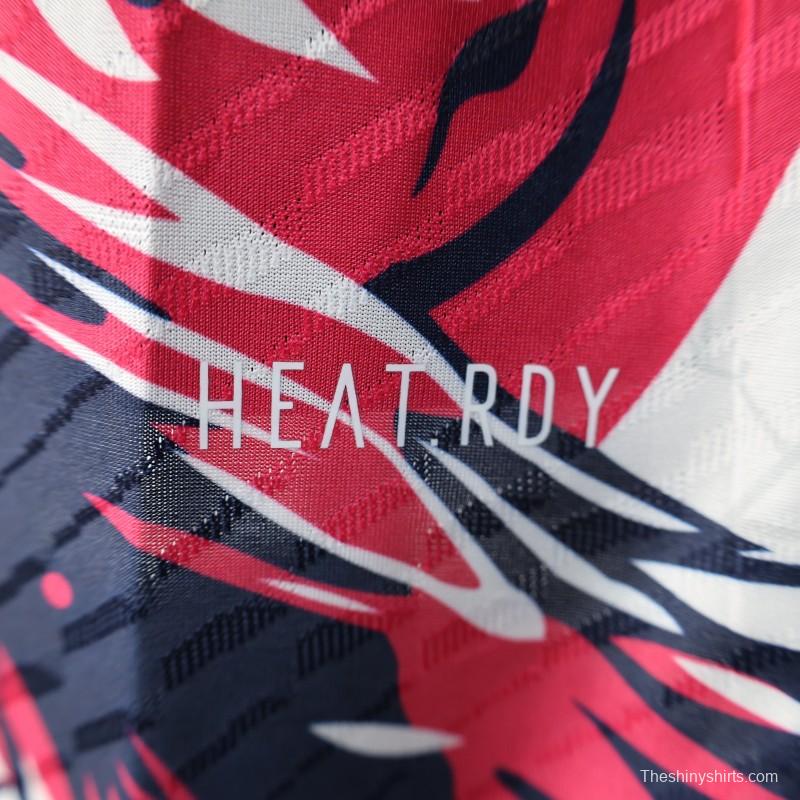 Player Version 2025 Japan White with Blue and Red Bird Jersey