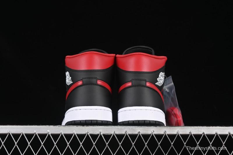 Nike Air Jordan 1 Mid AJ1 Black Red Mid-Top Casual Sneakers - DQ8426-067